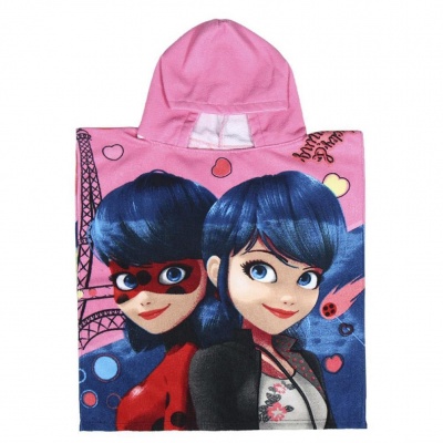 Miraculous Ladybug & Marinette Hooded Poncho Towel 50x115cm RRP 8.99 CLEARANCE XL 2.99 or 2 for 5